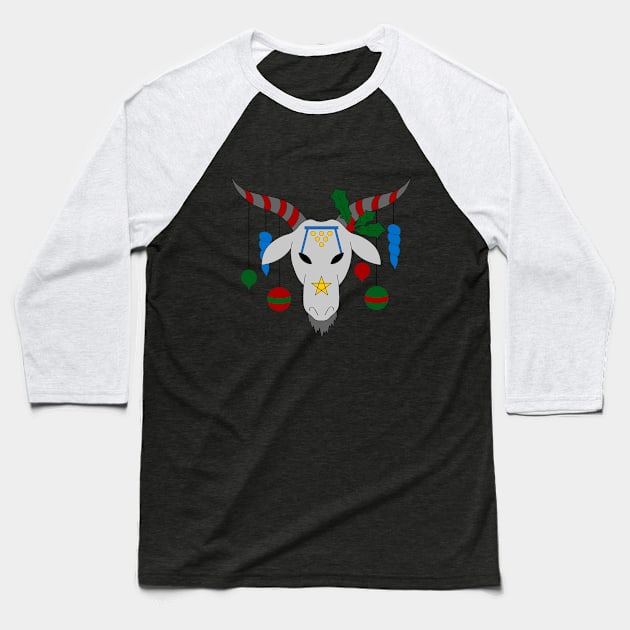 Yule Goat Baseball T-Shirt by Jaq of All